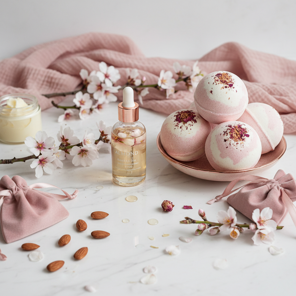 Valentine's Day DIY: Romantic Almond Oil Massage Oil and Bath Bomb Recipes